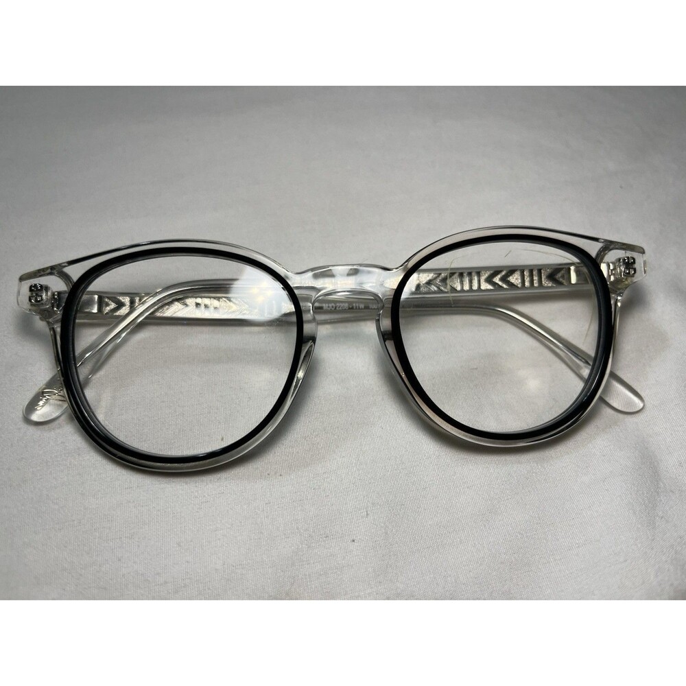 Maui Jim‎ MJO2208-11W Small Clear Black Round Eyeglasses 48-21 145 Italy